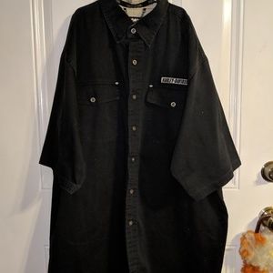 Men's 2xl black button down shirt